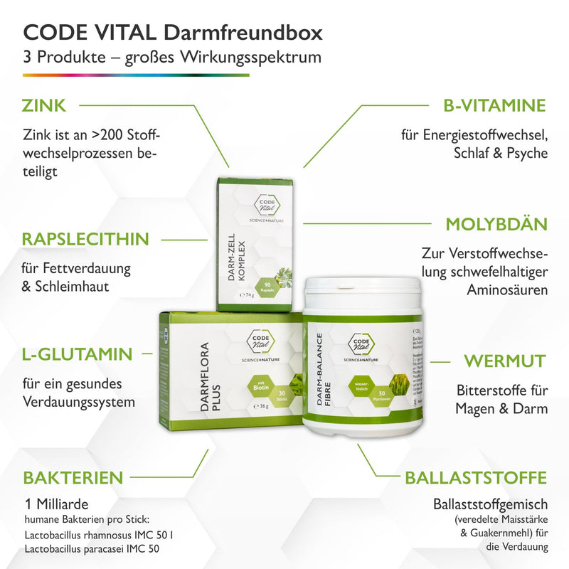 Darm-Deluxe Box - Die 3-Phasen Darmkur von Experten für probiotische Medizin - CODE VITAL